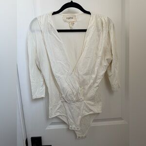 Ivory V-Neck Bodysuit